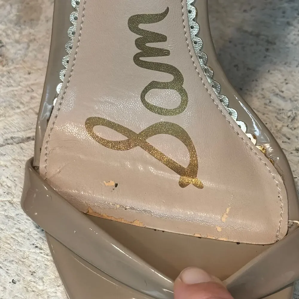 Sam Edelman Nude Ankle Strap Sandal Heels